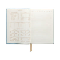 Hard Cover Suede Cloth Journal With Pocket | Arch Dot Blue